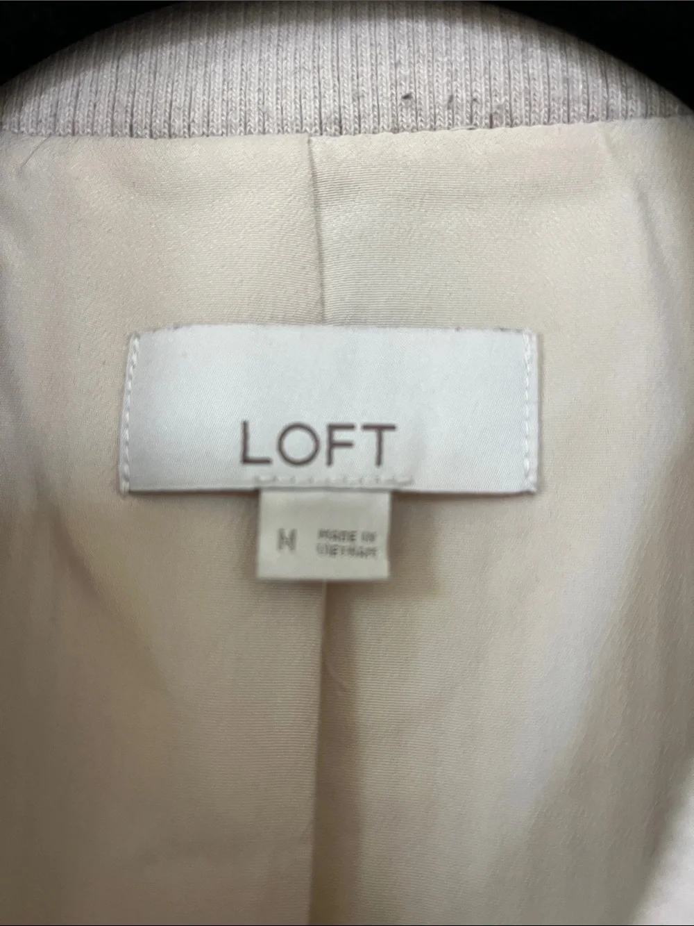 LOFT Silver Sequin Bomber with Ribbed Trim